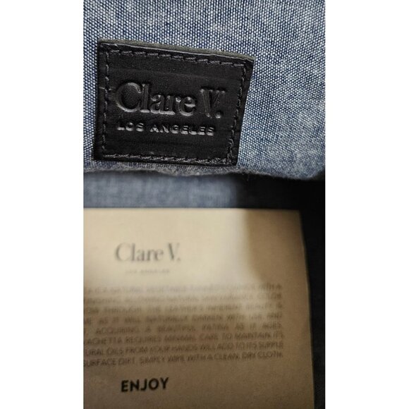 Clare V. Frame Top Handle Bag White Leather Gold Kiss-Lock Clasp Chic - Picture 11 of 16